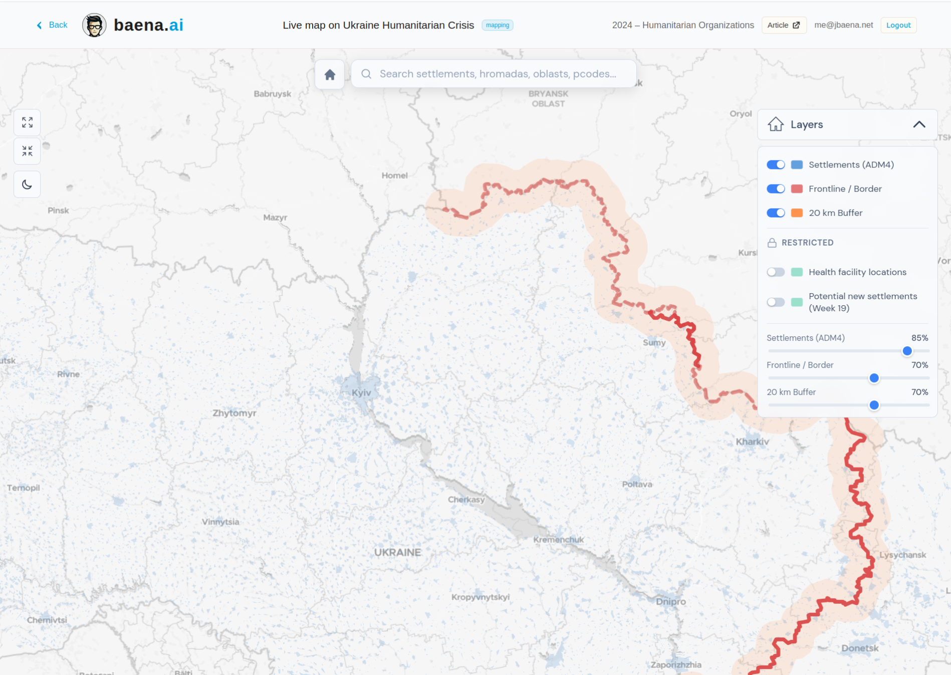 A granular Web Map Service UI
